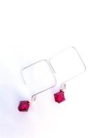 Squared Off Ruby Pink Earrings