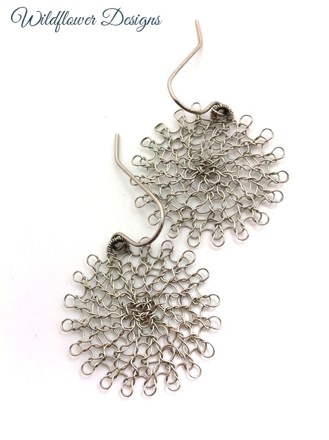 Wire Flower Earrings (variety of colours)