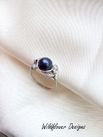 Purple Pearl Crystal Wrap Ring