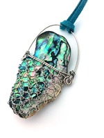 Laced Paua with teal suede cord