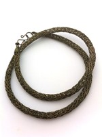 Knitted Tube Necklace Gunmetal