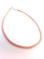 Knitted Tube Necklace Rose Gold