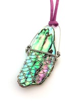 Laced Paua on Dusky Pink Suede Cord